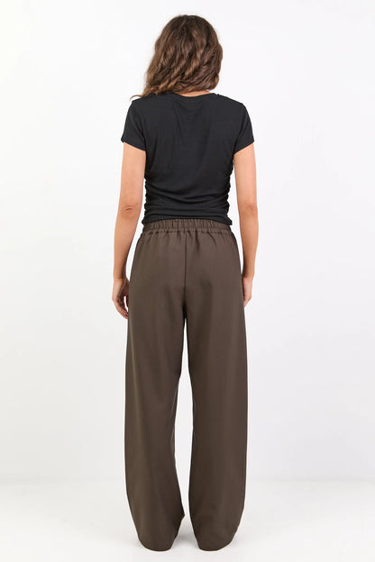 AMONG THE BRAVE INSTINCTIVE WIDE LEG PANT - DARK CHOCOLATE