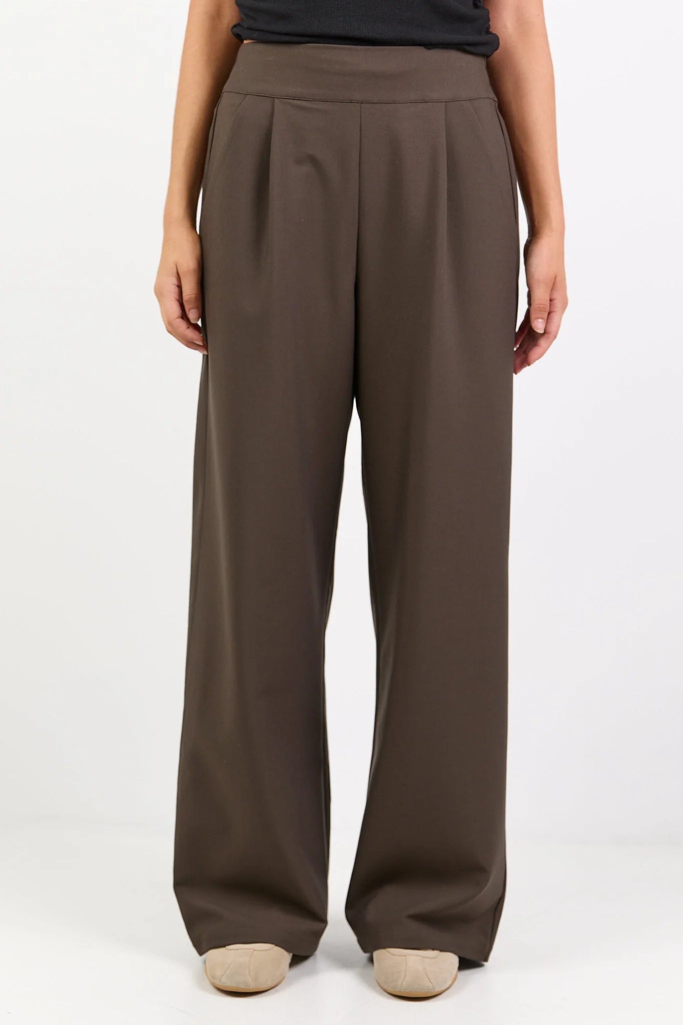 AMONG THE BRAVE INSTINCTIVE WIDE LEG PANT - DARK CHOCOLATE