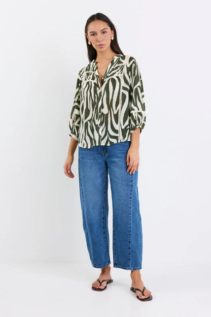 IVY & JACK ORNAMENTAL SHIRT - KHAKI ZEBRA