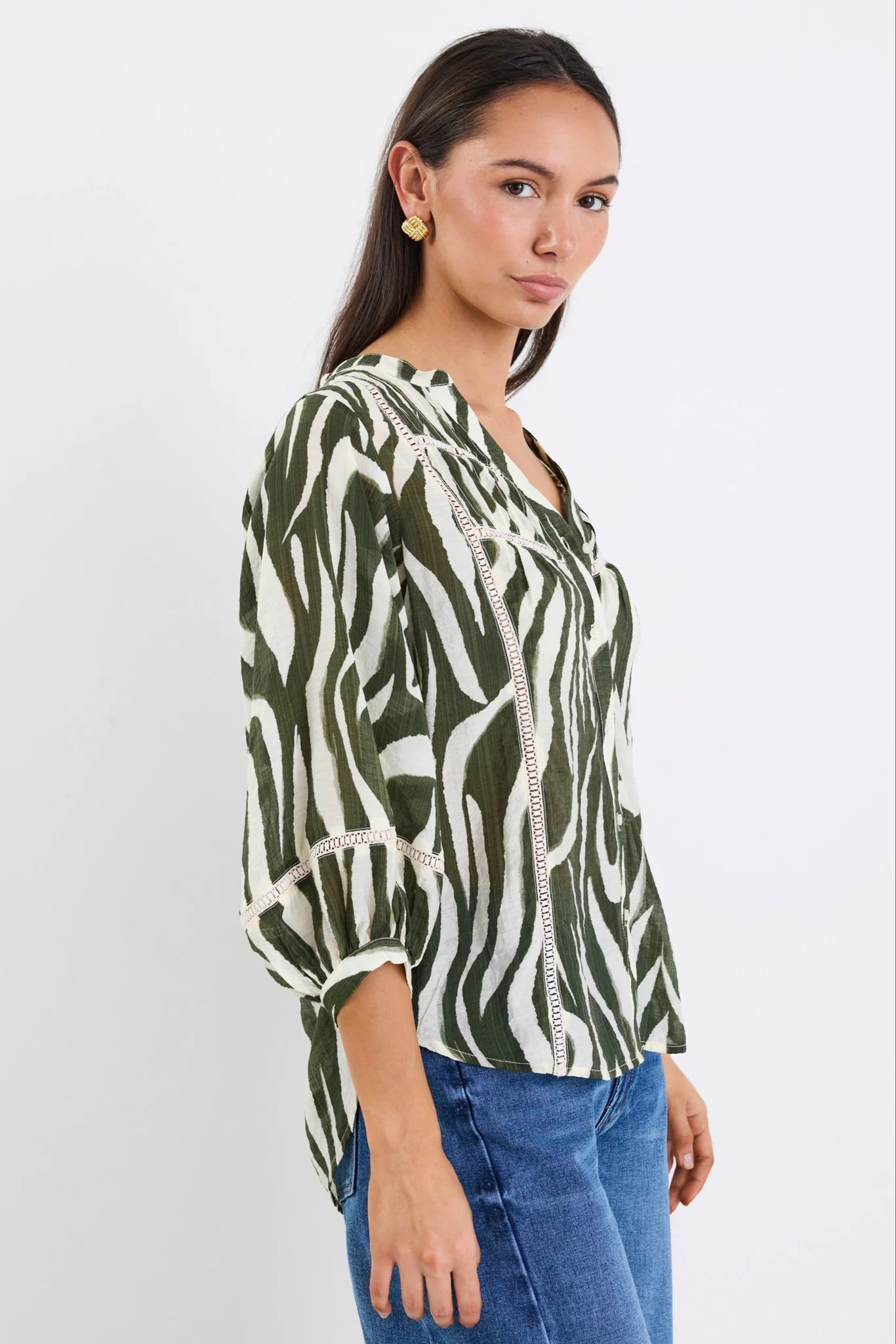 IVY & JACK ORNAMENTAL SHIRT - KHAKI ZEBRA
