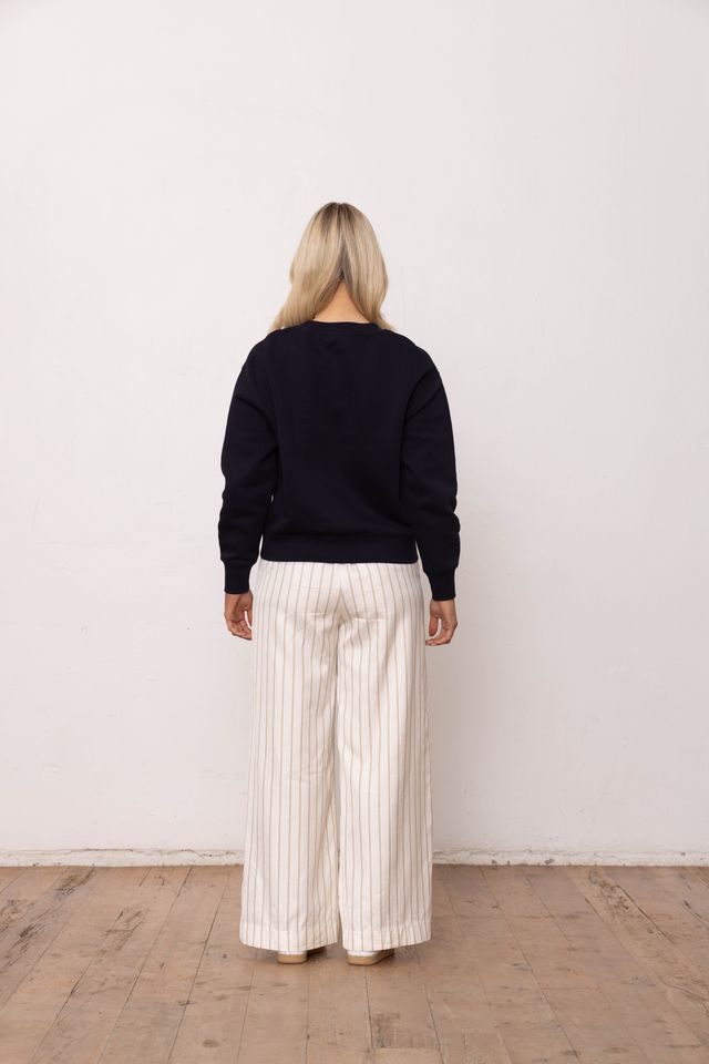 DRESSED SCRIPT SWEATSHIRT - FRENCH NAVY/TONAL PRINT