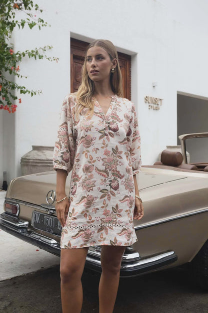HUMIDITY LIFESTYLE BOH/ROSE SHIFT DRESS - BOHEM PRINT