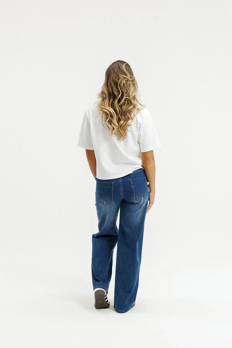 HOME-LEE PALAZZO JEANS - BLUE WASH
