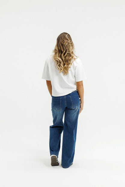 HOME-LEE PALAZZO JEANS - BLUE WASH