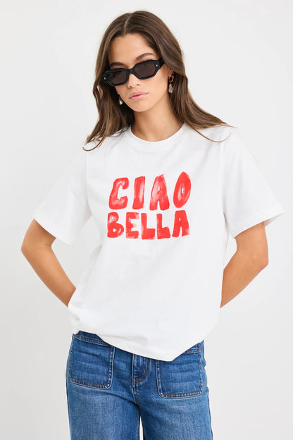 AMONG THE BRAVE PARADISO BOXY TEE - CIAO PRINT - IVORY