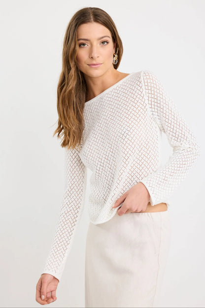 IVY & JACK PATIO BOAT NECK JUMPER - IVORY