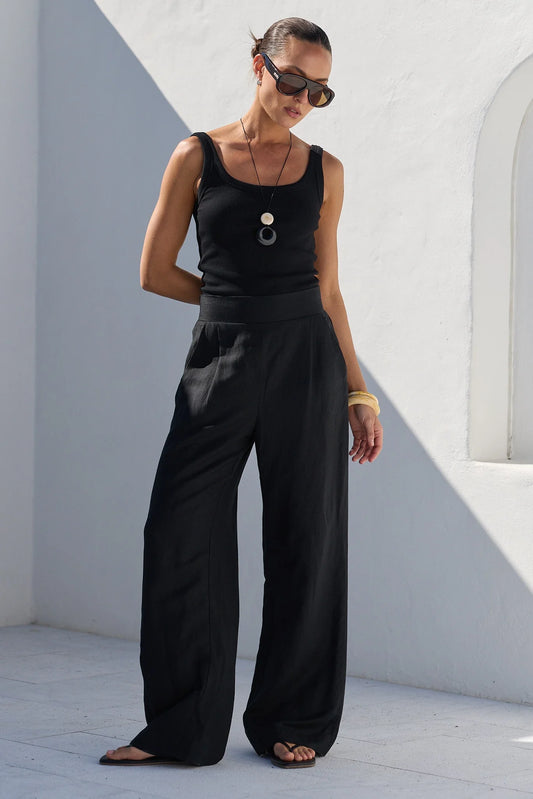 AMONG THE BRAVE -  GUARDIAN LINEN PANTS - BLACK