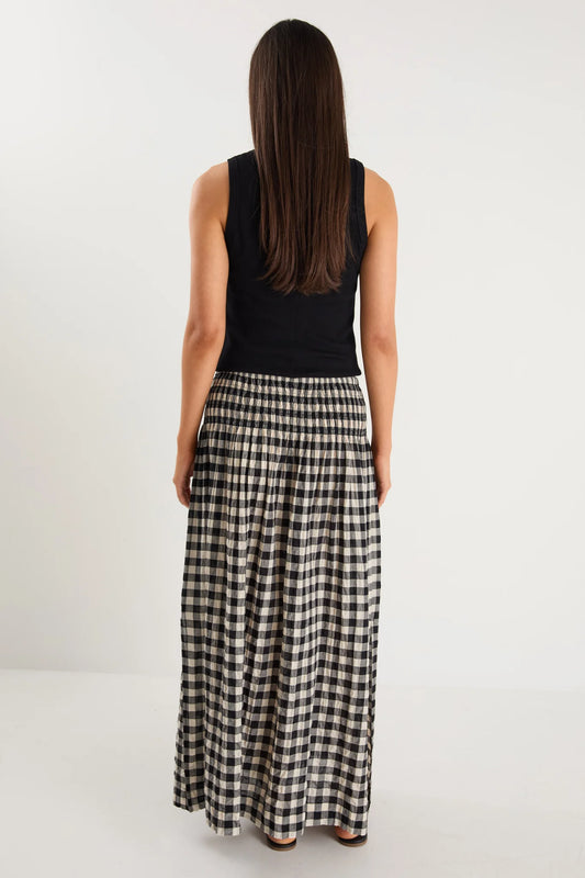 IVY & JACK CHEERFUL MAXI SKIRT - BLACK GINGHAM