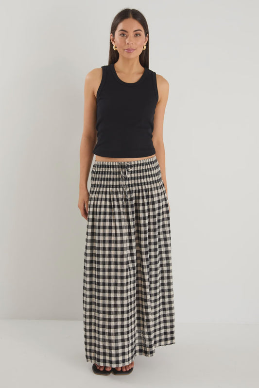 IVY & JACK CHEERFUL MAXI SKIRT - BLACK GINGHAM