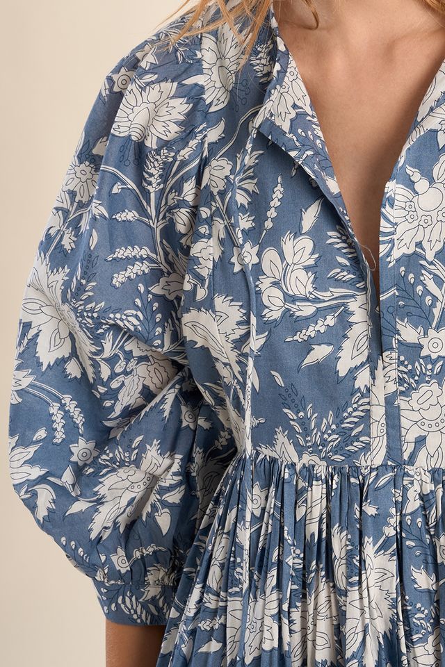 MOLLY BRACKEN WOVEN DRESS - BLUE DIVIYA