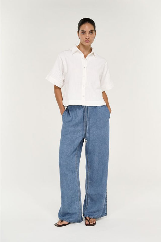 STAPLE THE LABEL TALIA CHAMBRAY RELAXED PANT - CHAMBRAY
