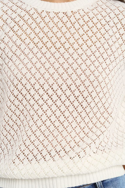 IVY & JACK DAPPLE LACE TEE - IVORY