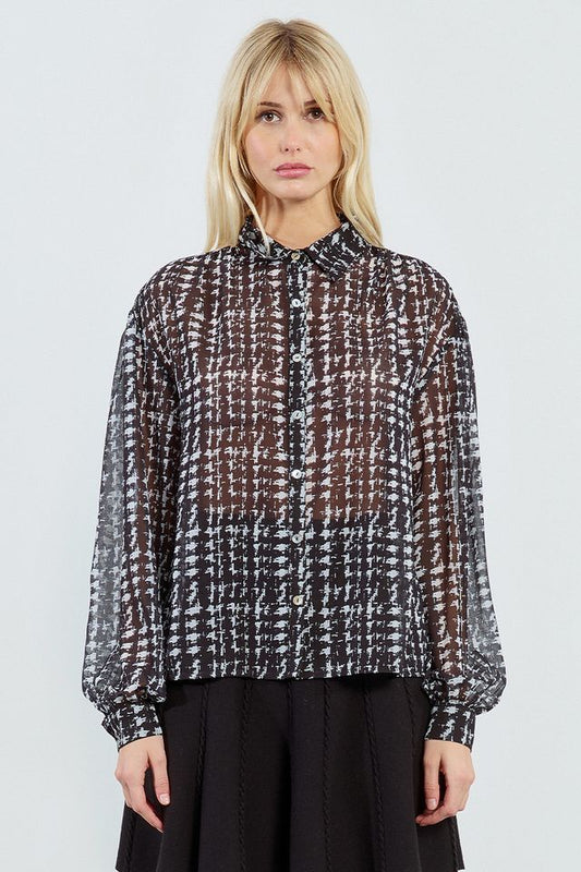 LILI SIDONIO WOVEN SHIRT - BLACK LONDON