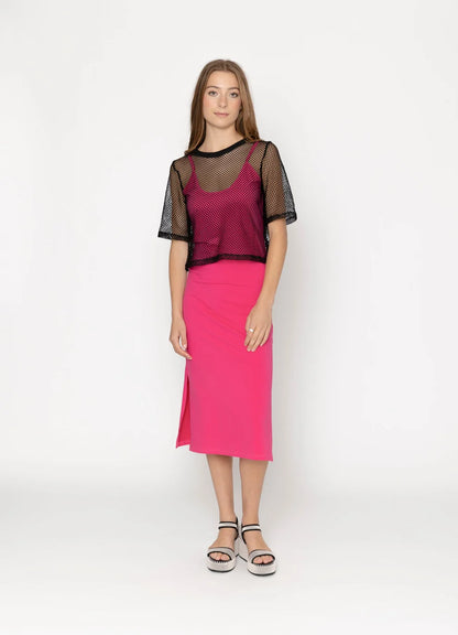 TWO BY TWO ARROW MESH TOP - BLACK