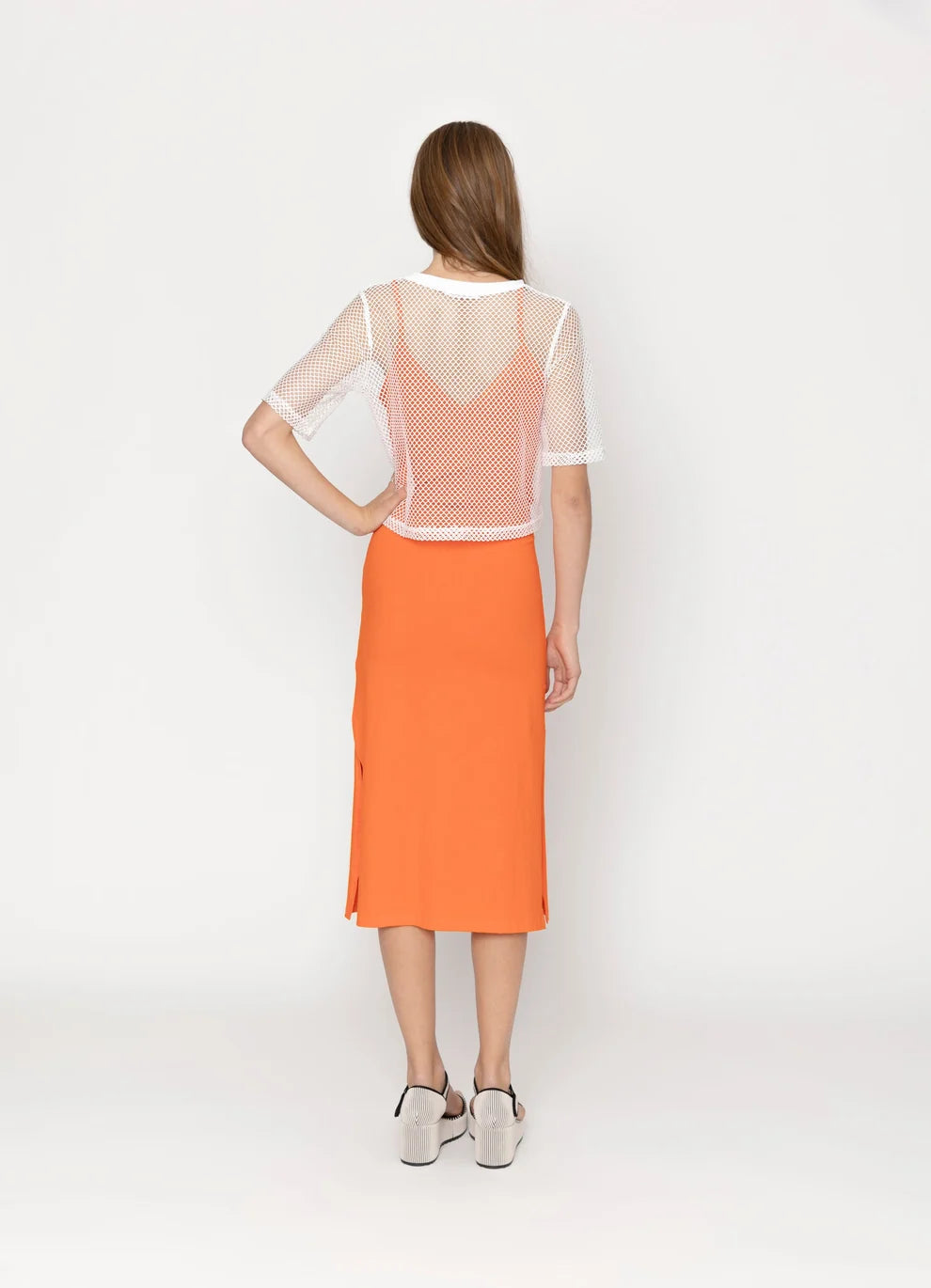 TWO BY TWO ARROW MESH TOP - WHITE