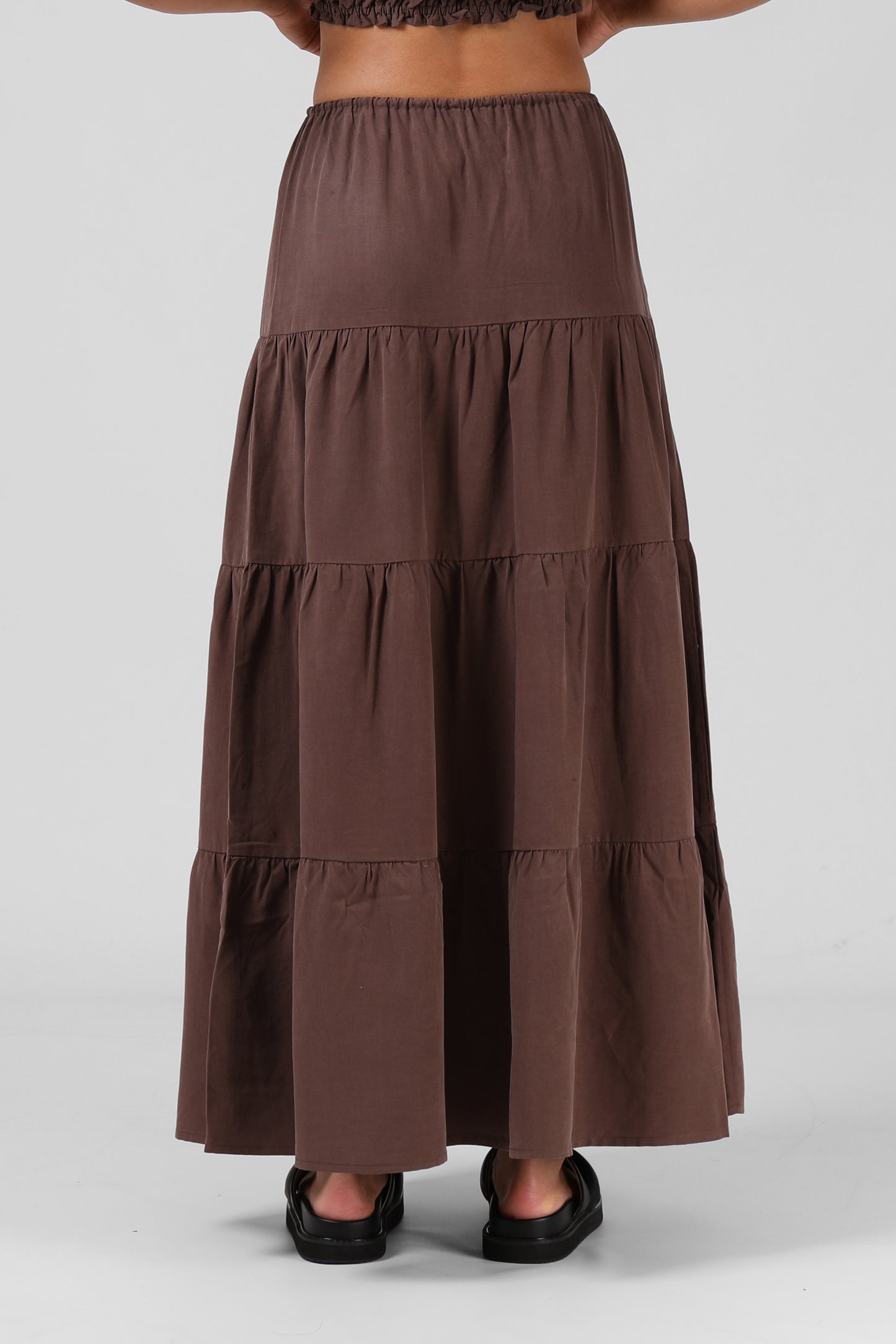 RPM CLOTHING - RUBY MAXI SKIRT - CHOCOLATE