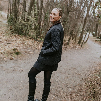 MOKE NZ DAISY QUILT JACKET - BLACK