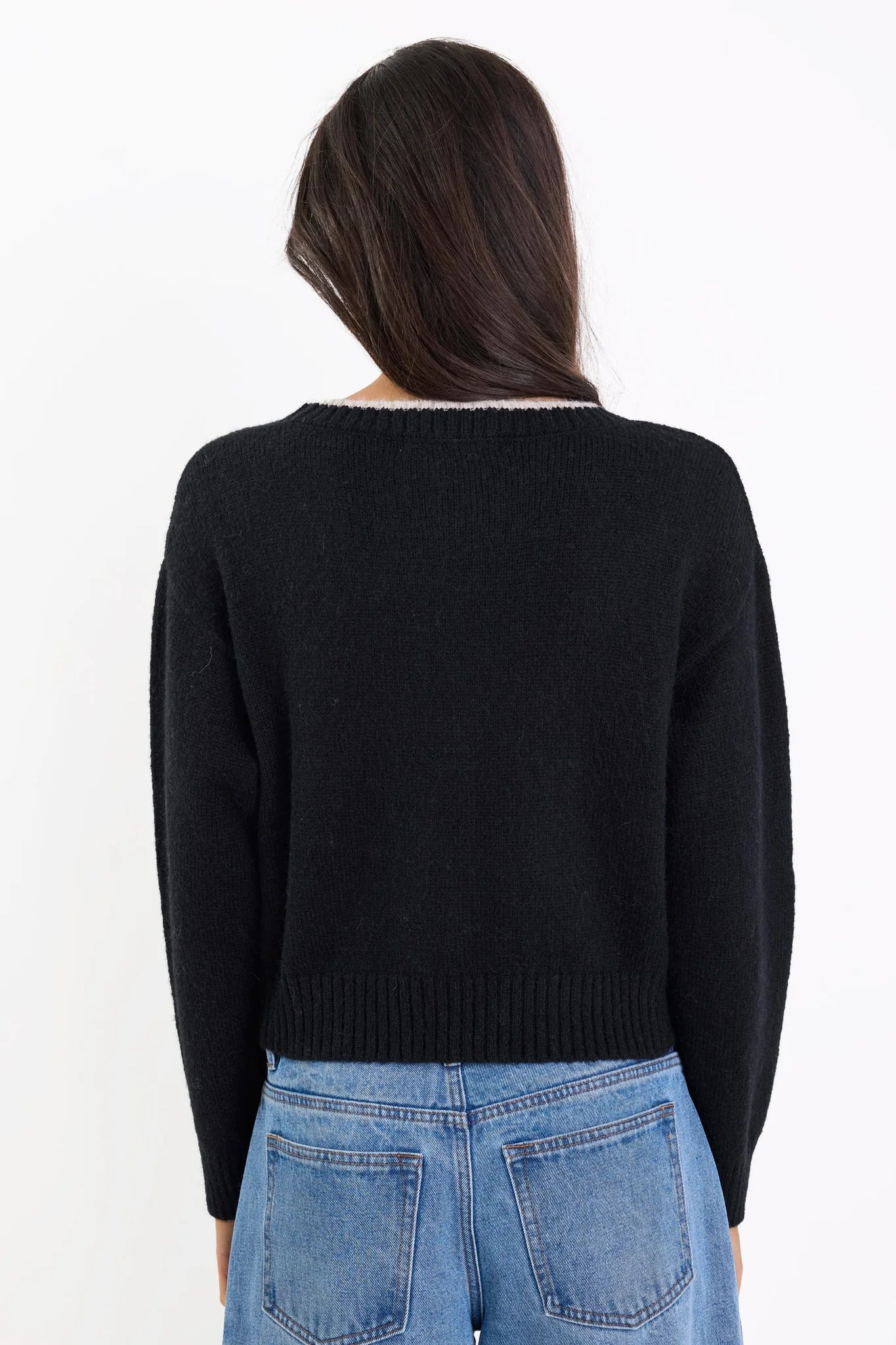 IVY & JACK RAPPORT V NECK CARDIGAN - BLACK