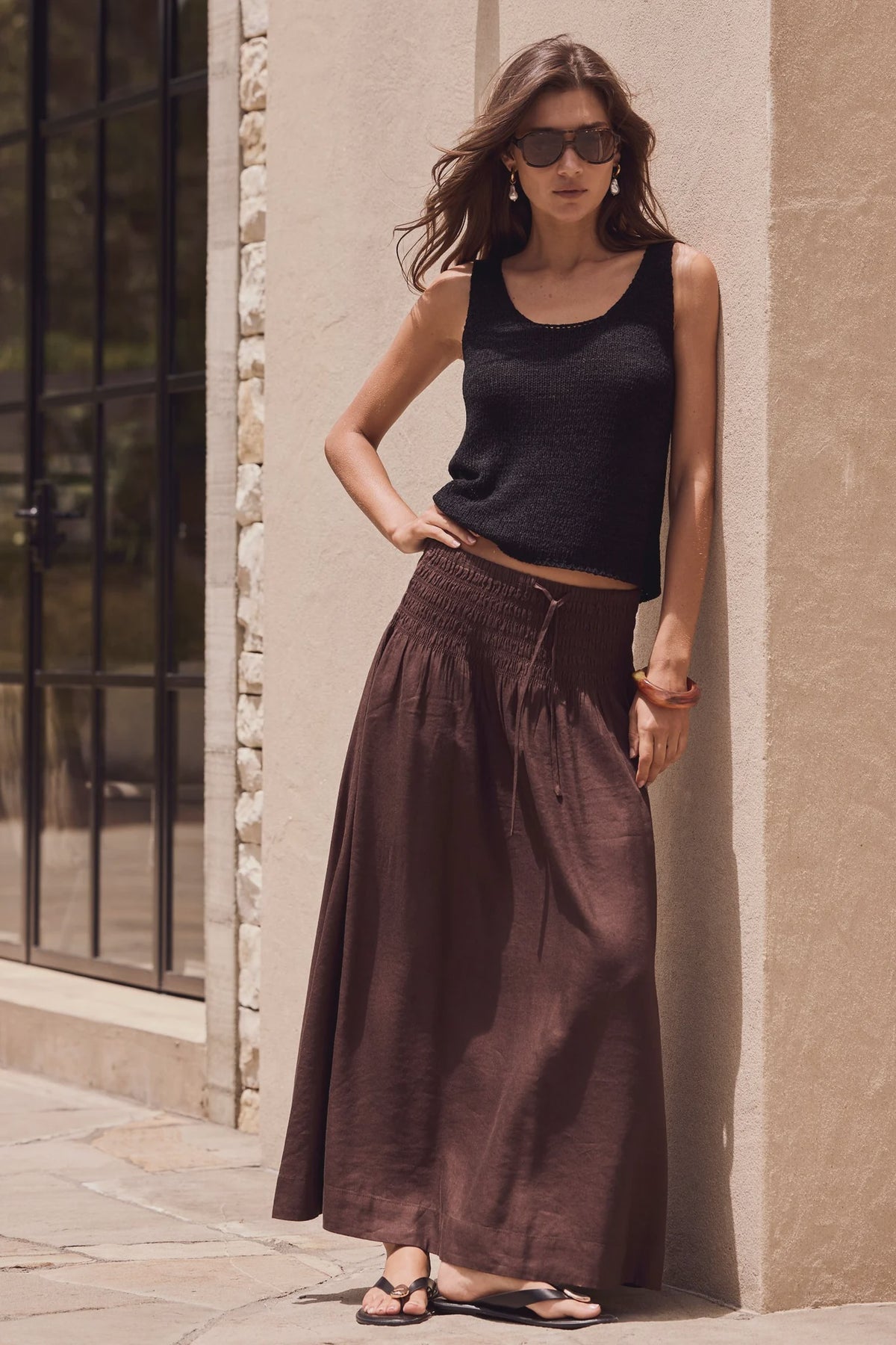 RE:UNION BYRON MAXI SKIRT -  CHOCOLATE