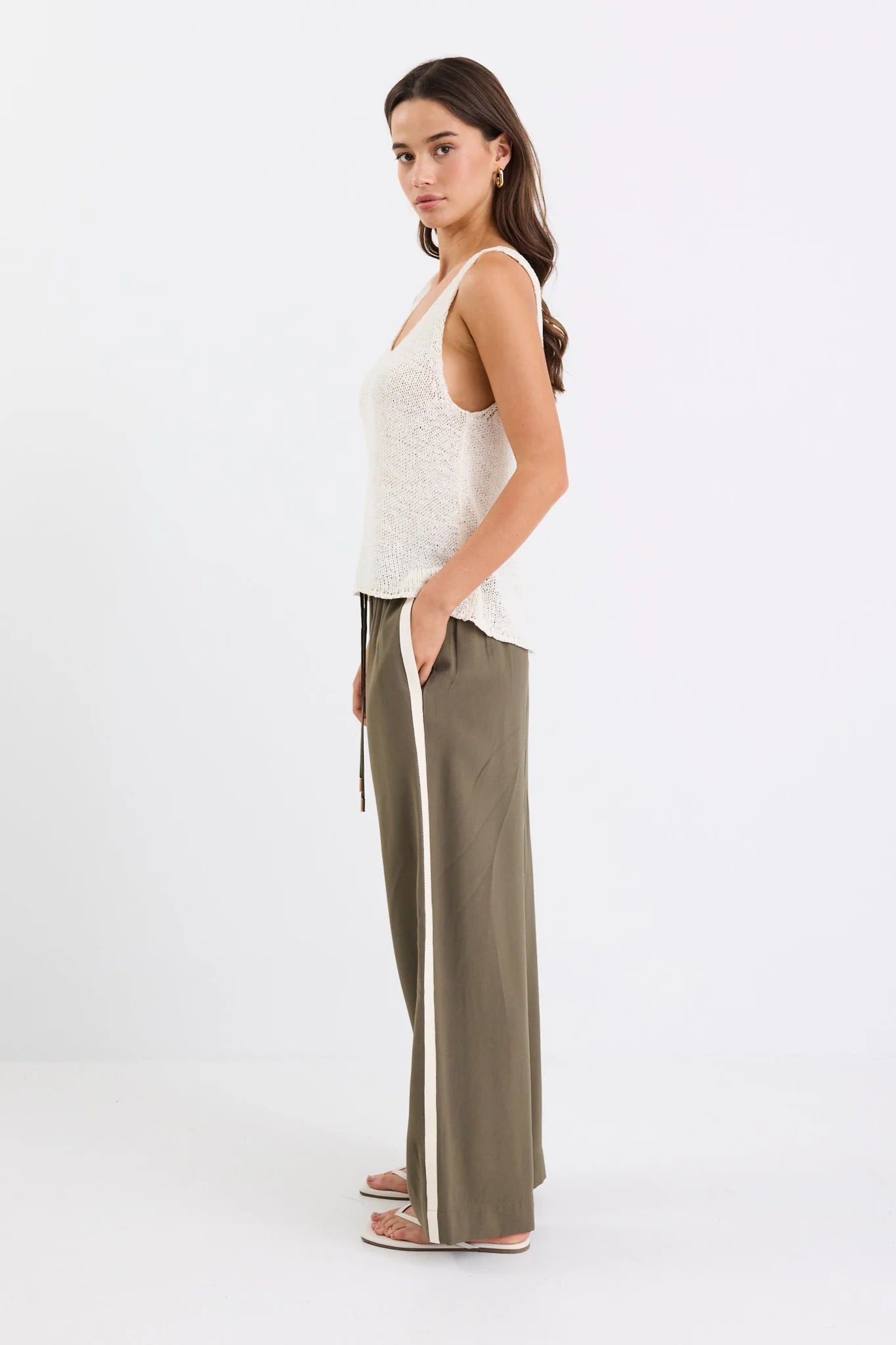 STORIES TO BE TOLD TOWNIE WIDE LEG PANTS - OLIVE
