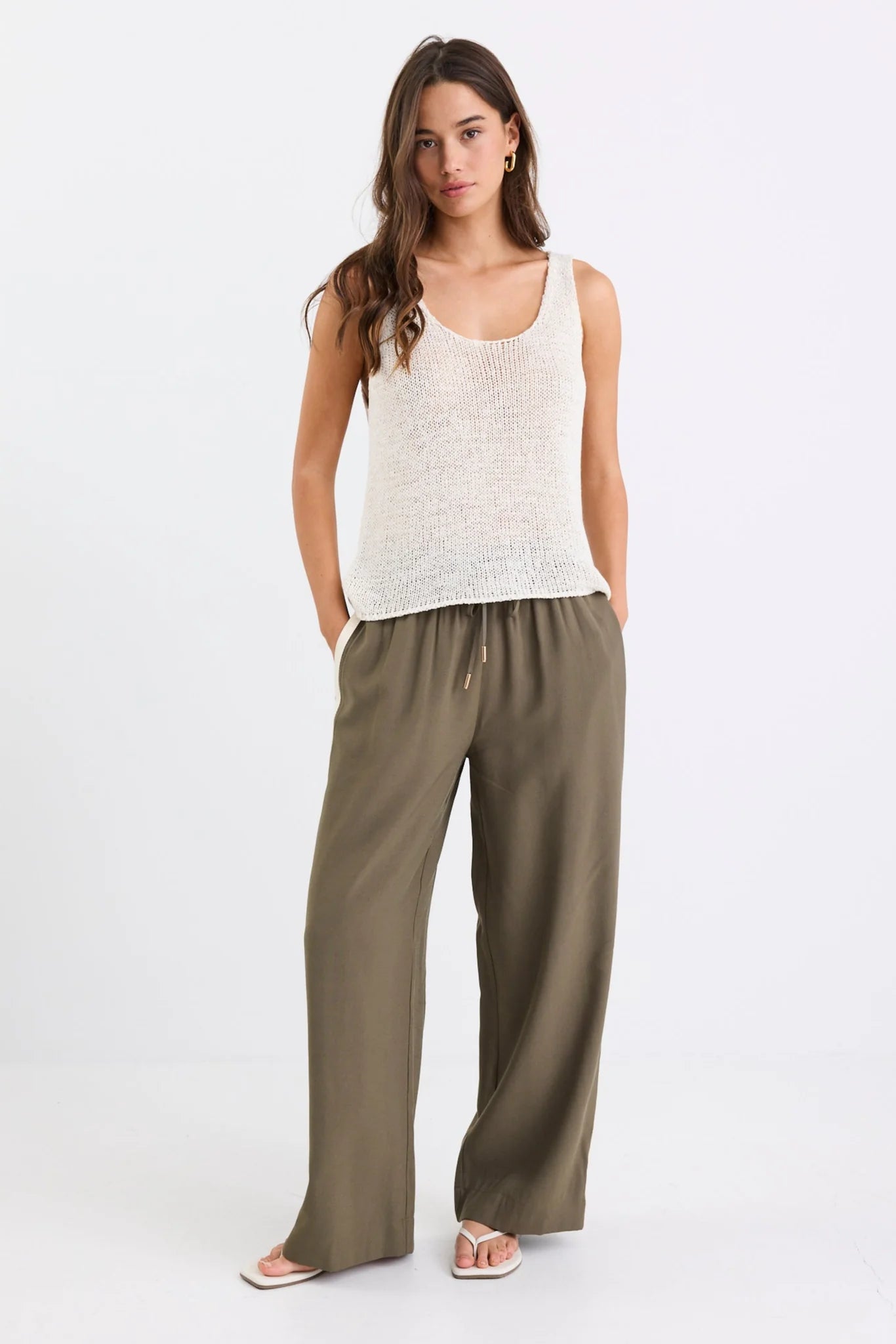 STORIES TO BE TOLD TOWNIE WIDE LEG PANTS - OLIVE