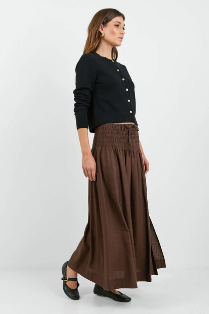 RE:UNION BYRON MAXI SKIRT -  CHOCOLATE