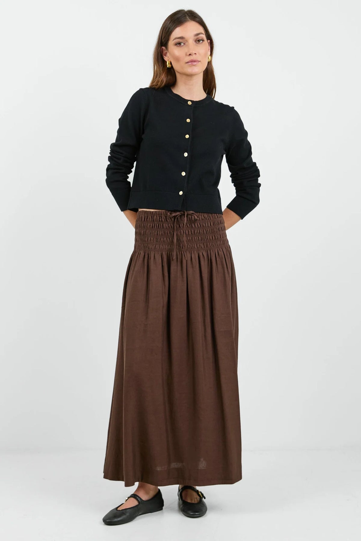 RE:UNION BYRON MAXI SKIRT -  CHOCOLATE