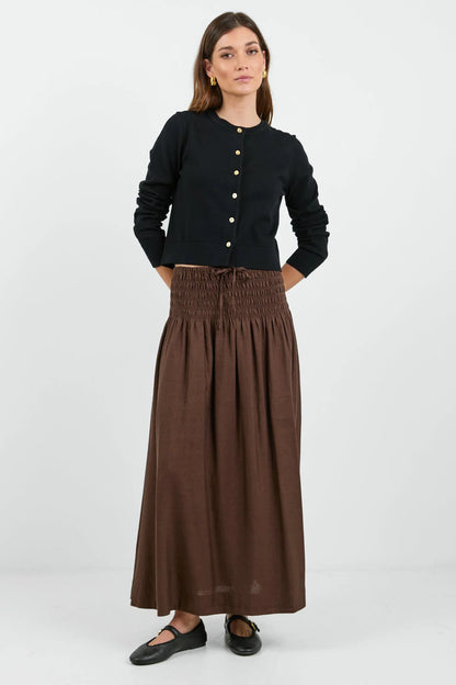 RE:UNION BYRON MAXI SKIRT -  CHOCOLATE