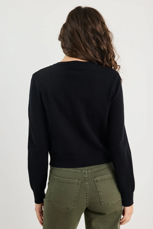 AMONG THE BRAVE - REPLICA CREWNECK CARDIGAN - BLACK