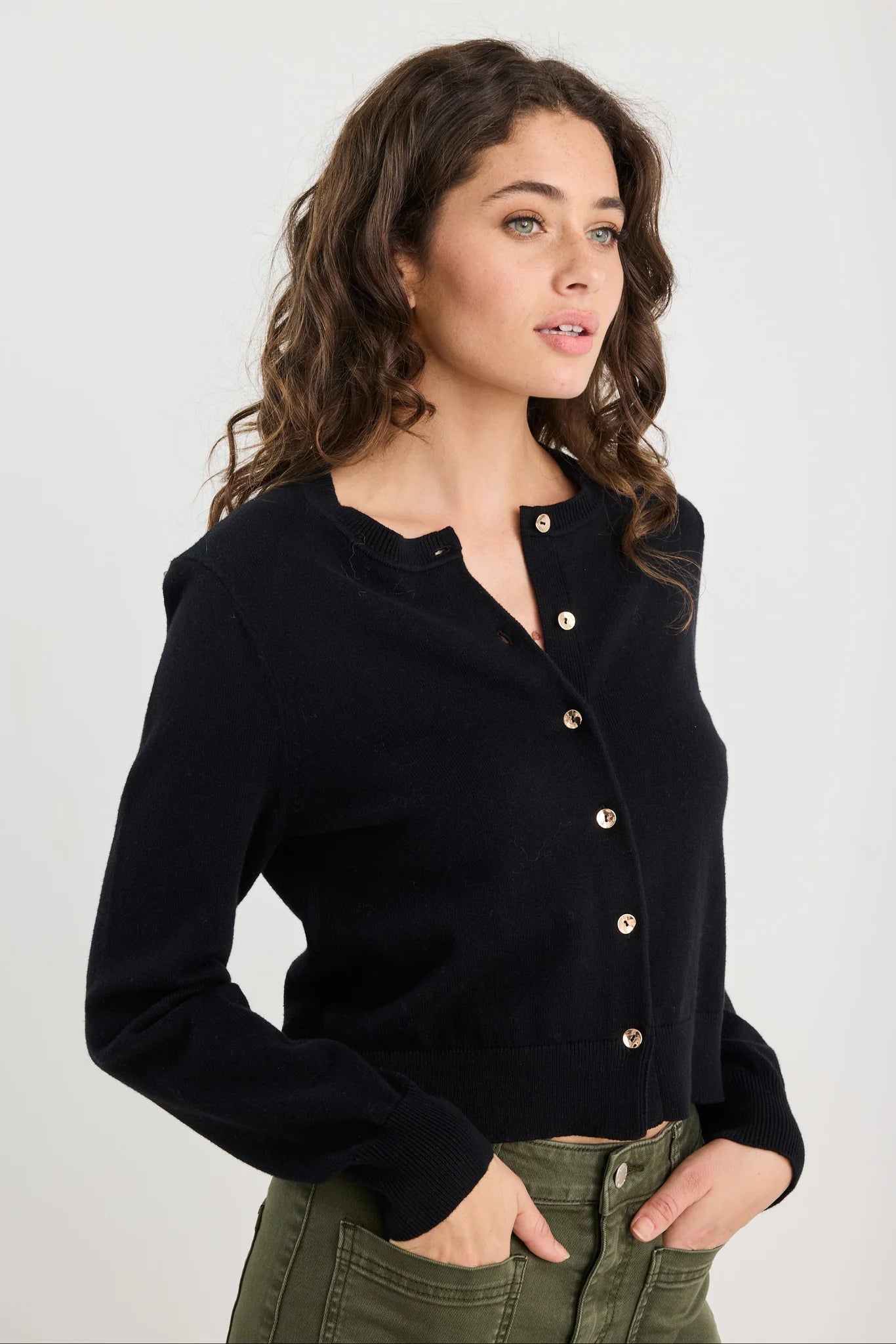 AMONG THE BRAVE - REPLICA CREWNECK CARDIGAN - BLACK