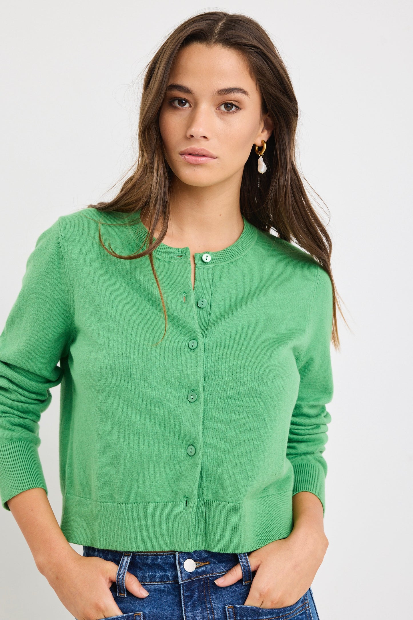 AMONG THE BRAVE REPLICA CREWNECK CARDIGAN - APPLE