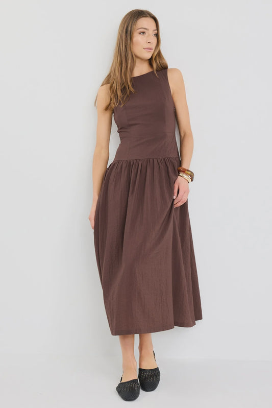 STORIES BE TOLD RESULTS MAXI DRESS - CHOCOLATE