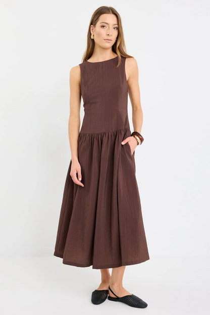 STORIES BE TOLD RESULTS MAXI DRESS - CHOCOLATE