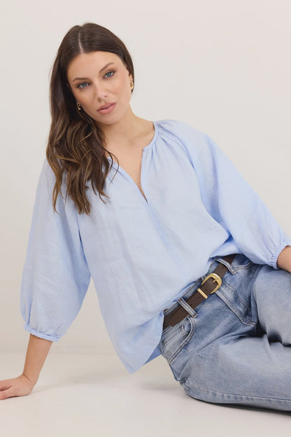 RE:UNION LABEL - REVOLUTIONARY LS TOP - ICE BLUE