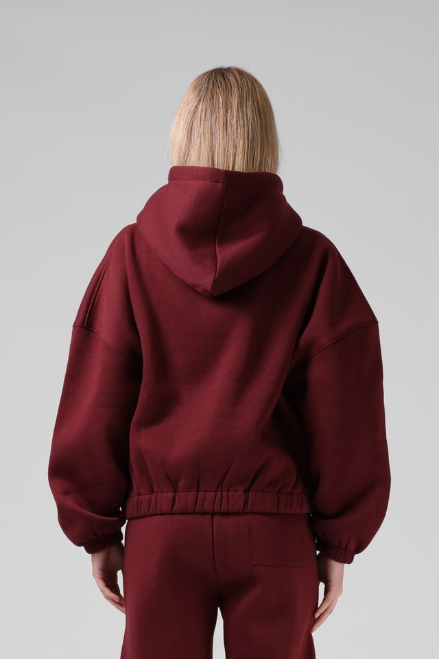 RPM ZIP THRU HOOD - RED WINE