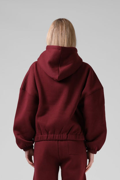 RPM ZIP THRU HOOD - RED WINE