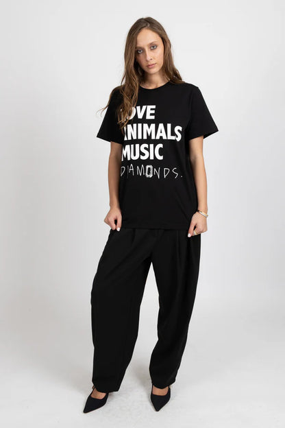 FEDERATION RUSH TEE - LOVE ANIMALS - BLACK