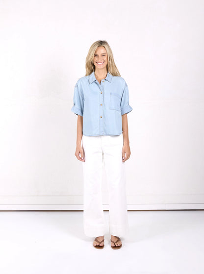 MONACO JEANS NADIA TOP - BLUE WASH