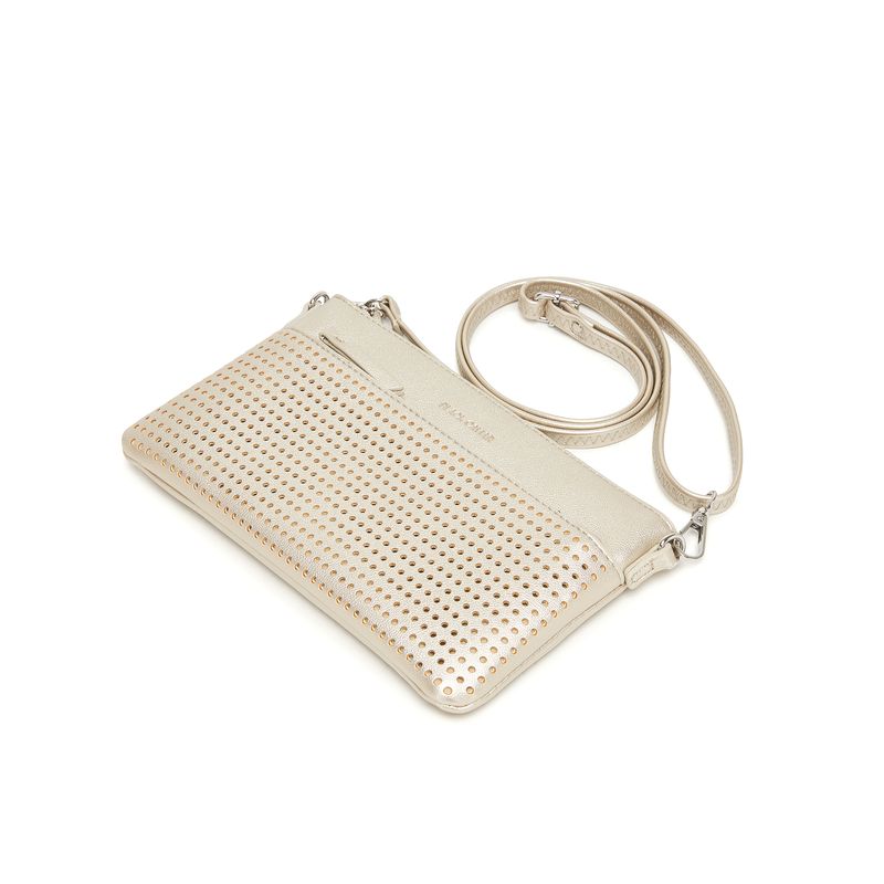 BLACK CAVIAR BAGS - MILLA CROSSBODY/CLUTCH - GOLD