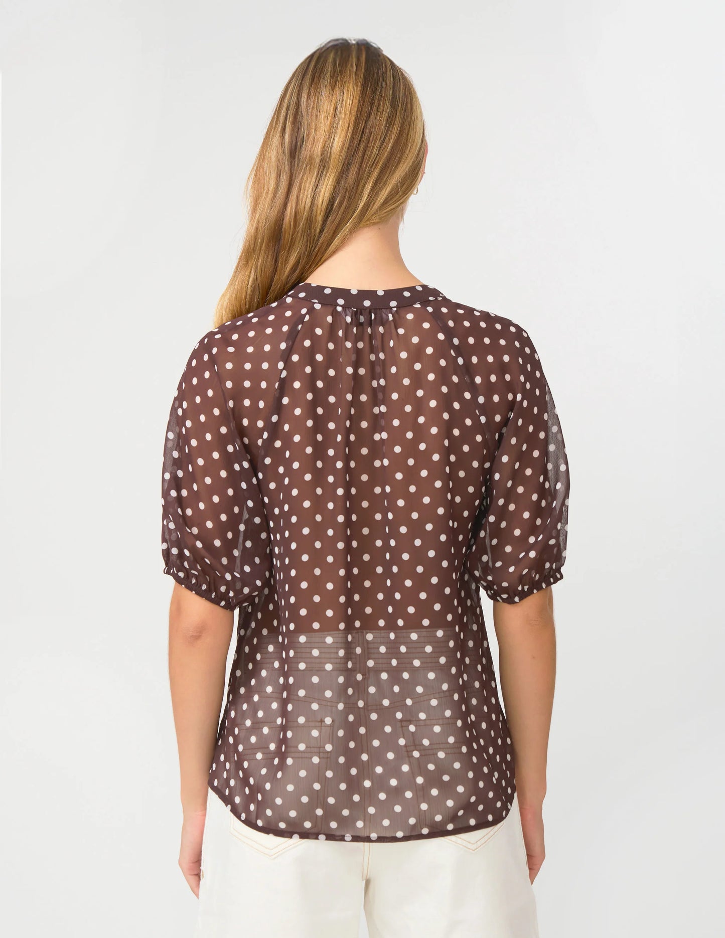 STELLA & GEMMA MONET BLOUSE - CHOCOLATE SPOT