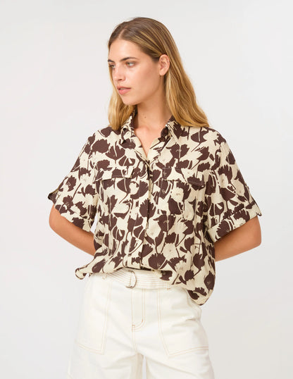 STELLA & GEMMA UTAH SHIRT - CHOCOLATE BOUQUET