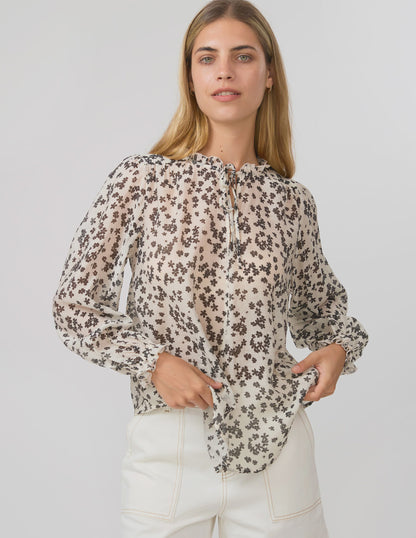 STELLA & GEMMA DIXIE BLOUSE - BLACK FLORAL