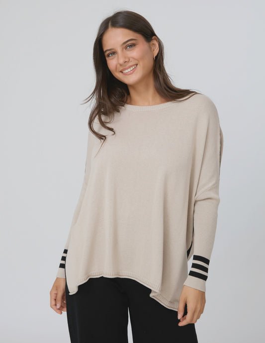 STELLA & GEMMA FARAH KNIT - NATURAL / BLACK