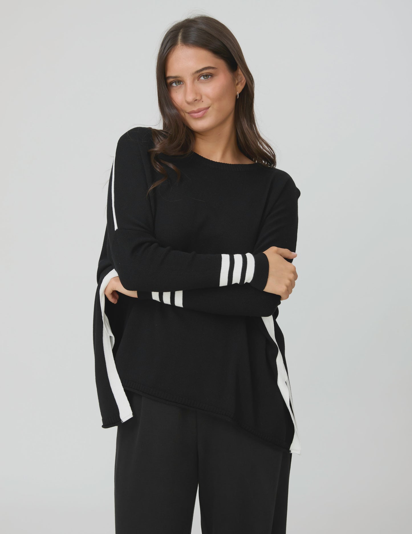 STELLA & GEMMA FARAH KNIT - BLACK / MILK