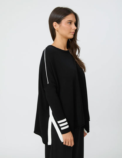 STELLA & GEMMA FARAH KNIT - BLACK / MILK