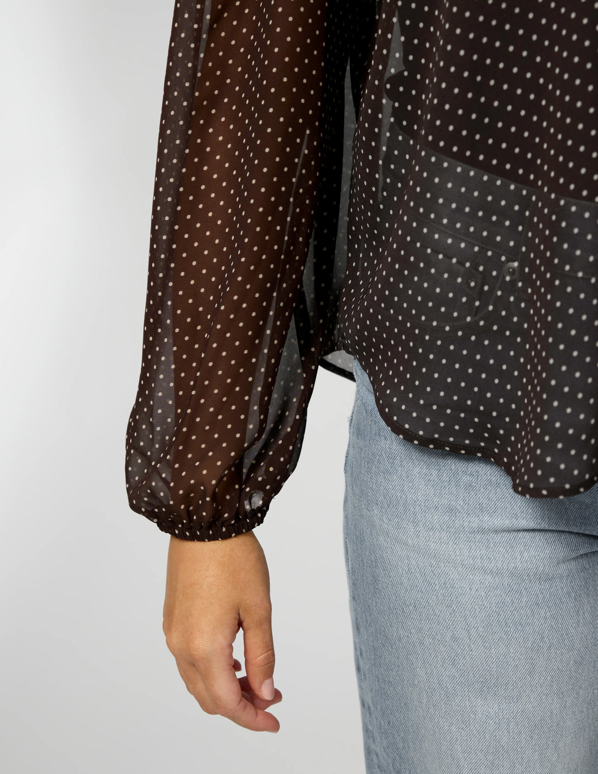 STELLA & GEMMA ESME BLOUSE - CHOCOLATE PIN DOT