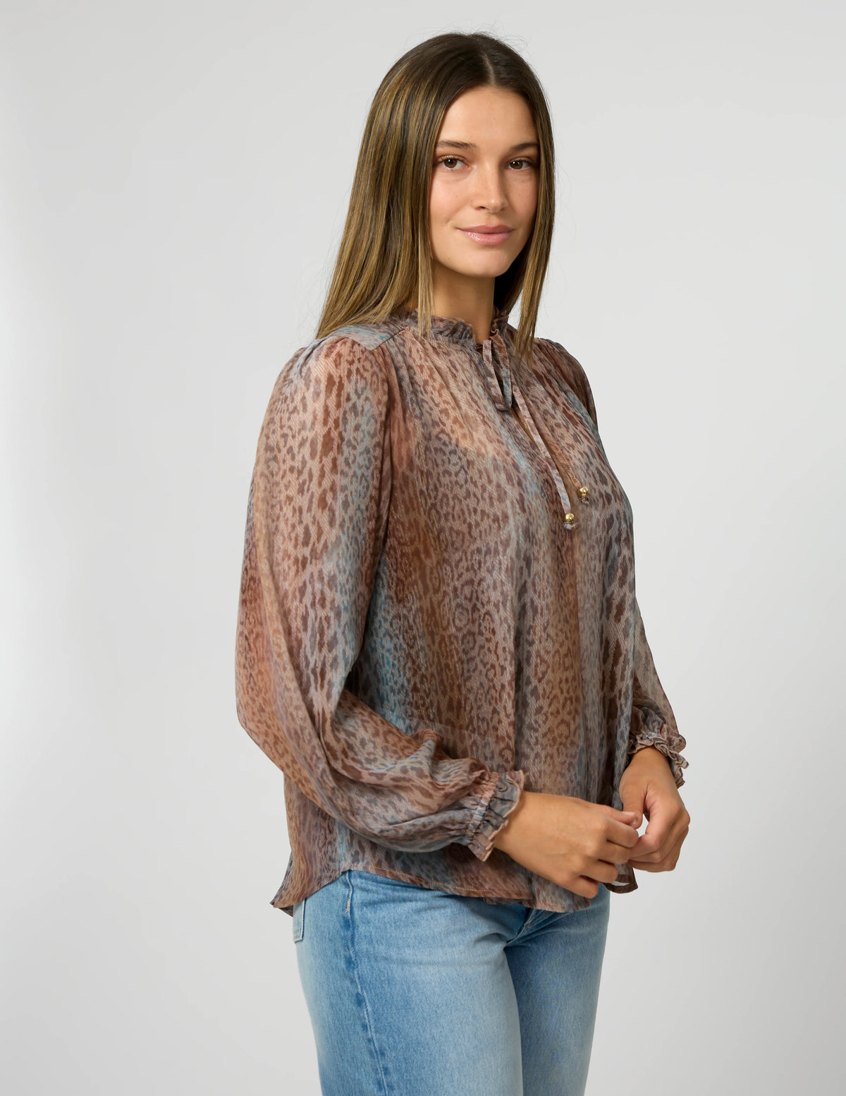 STELLA & GEMMA DIXIE BLOUSE - SPRING LEOPARD