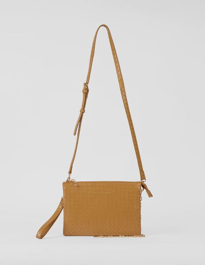 STELLA & GEMMA FRANKIE MULTI POUCH BAG - CARAMELLO WEAVE