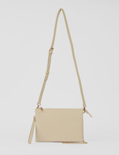 STELLA & GEMMA FRANKIE MULTI POUCH BAG - CHALK WEAVE