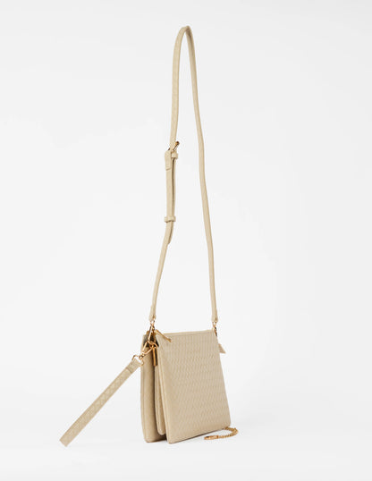 STELLA & GEMMA FRANKIE MULTI POUCH BAG - CHALK WEAVE